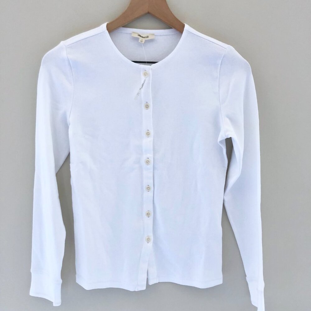 SOLD☀️NWT Madewell Ribbed Button-Front Cardigan - Picture 4 of 6